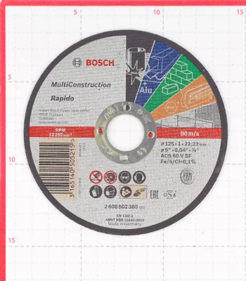 Круг отрезной универсальный Bosch (2608602385) 125х22х1 мм
